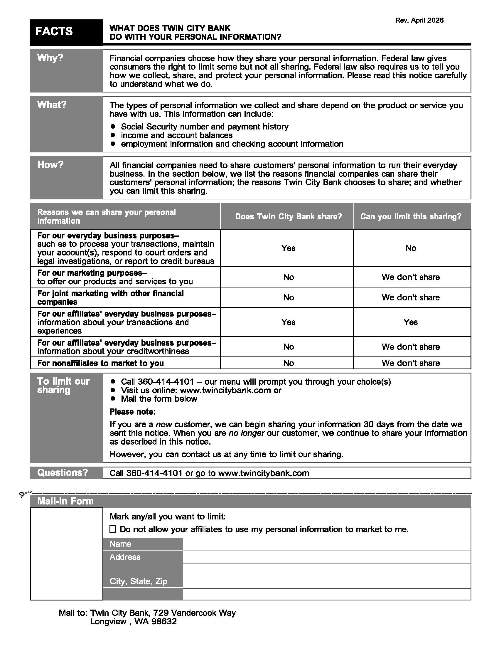 Privacy Policy Page 1 2026